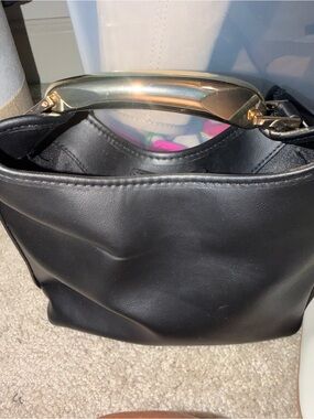 Target Black Mini Bag with Gold Top Handle
